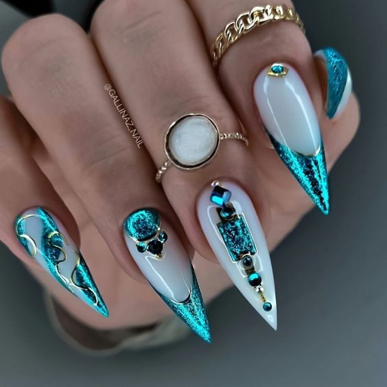 Aquatic Fantasy with Teal Sparkles