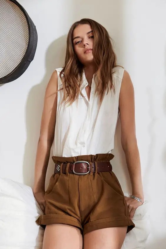 Earthy Elegance: Tucked and Belted