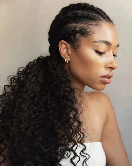 Braided Ponytail with Curls