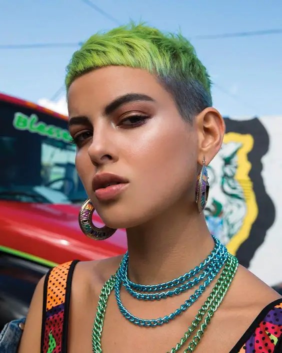 Neon Green with Shaved Sides