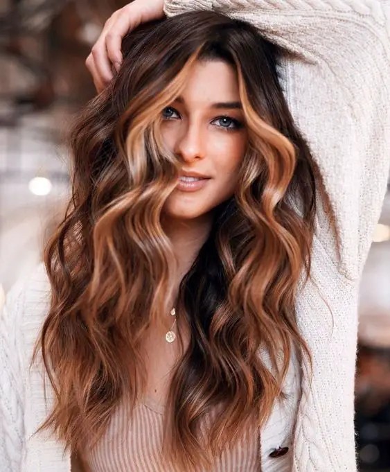 Long Layered Hair with Face-Framing Highlights