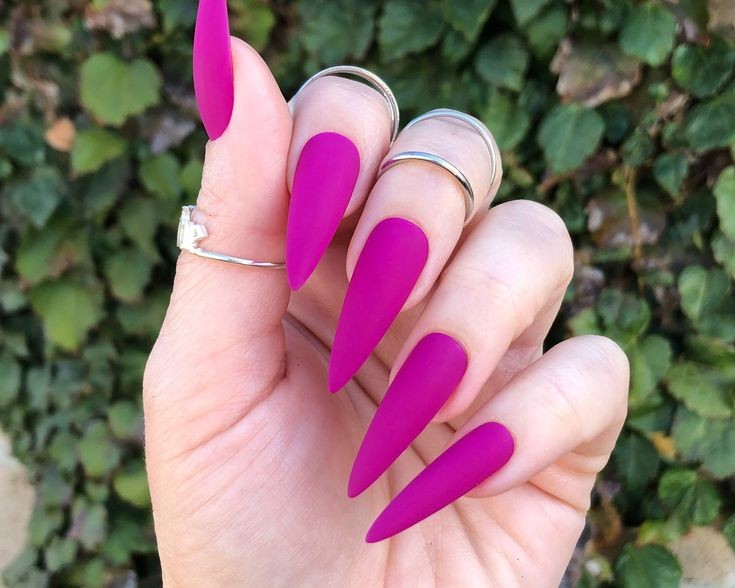 Magenta Matte Nails