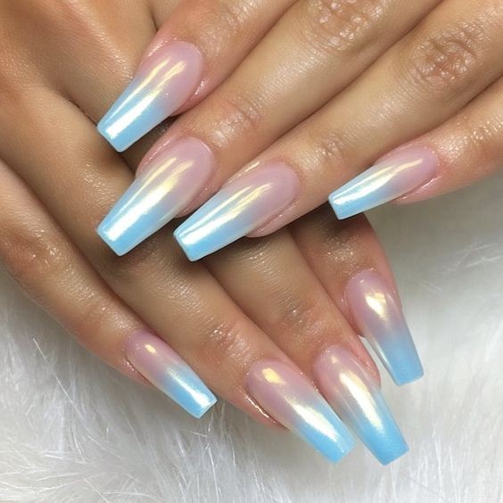 French Chrome Ombré Nails: