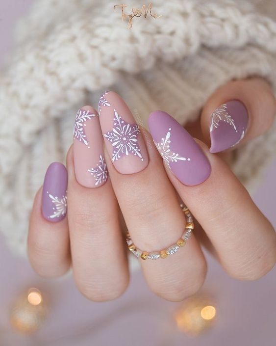 Frosted Lilac Nails