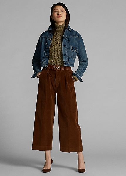 Turtleneck Sweater and Corduroy Pants