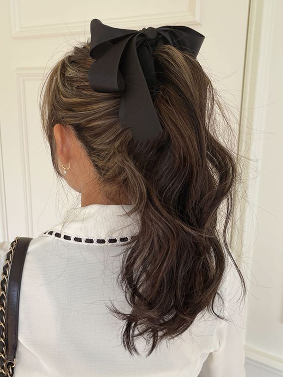 Wrapped Ponytail with a Hair Ribbon