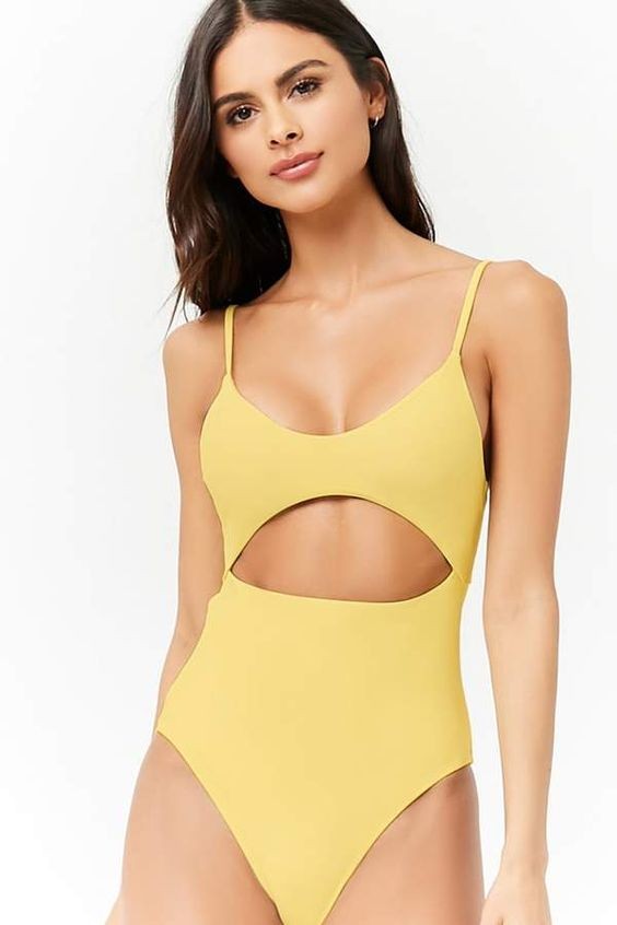 Gentle Yellow One-Piece Swimsuits