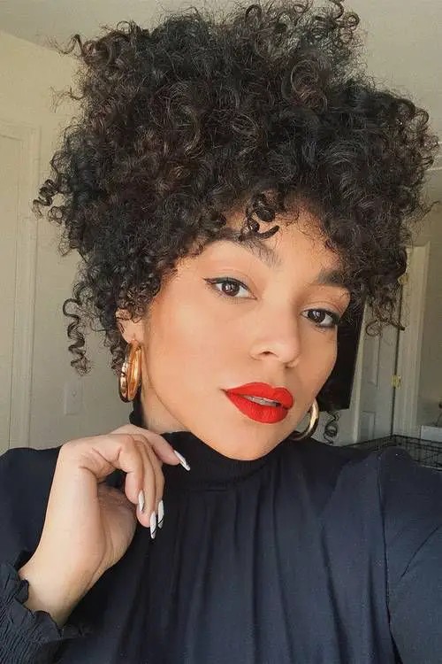 Curly Bangs with Updo