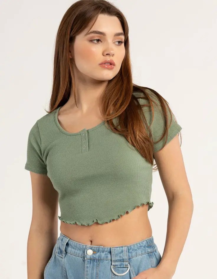 The Quintessential Cropped Tee: Olive Charm