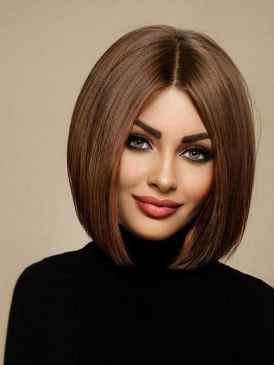 Sleek and Straight Bob with a Modern Edge