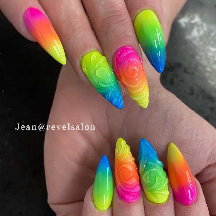 Rainbow Neon Ombre