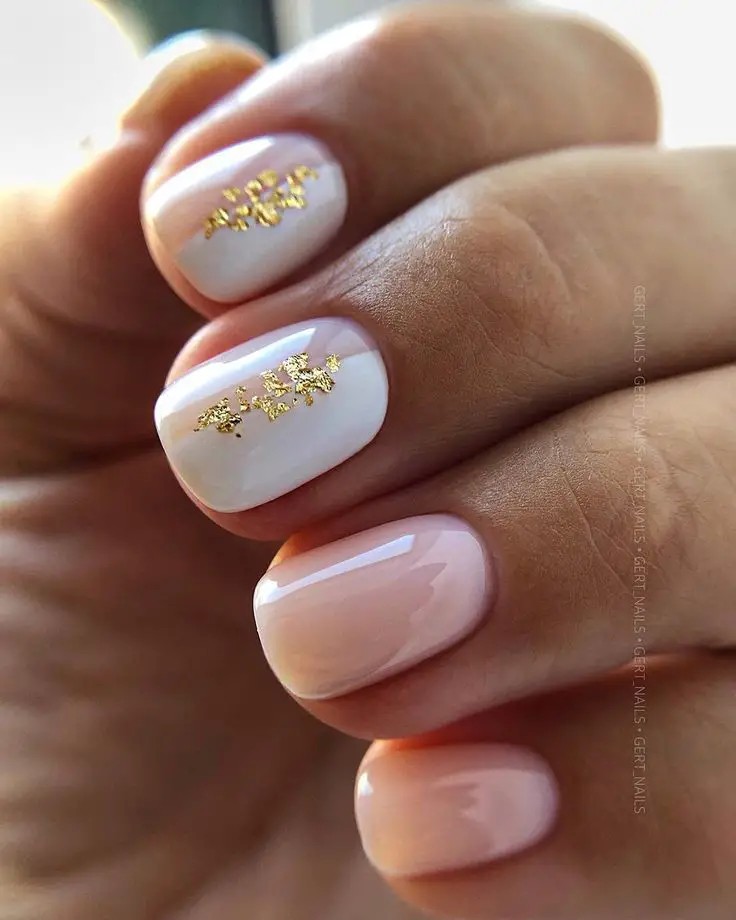 Minimalist Chic: White Nude with Golden Splendor