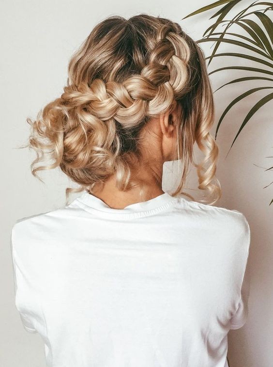 Braided Crown with Bangs: