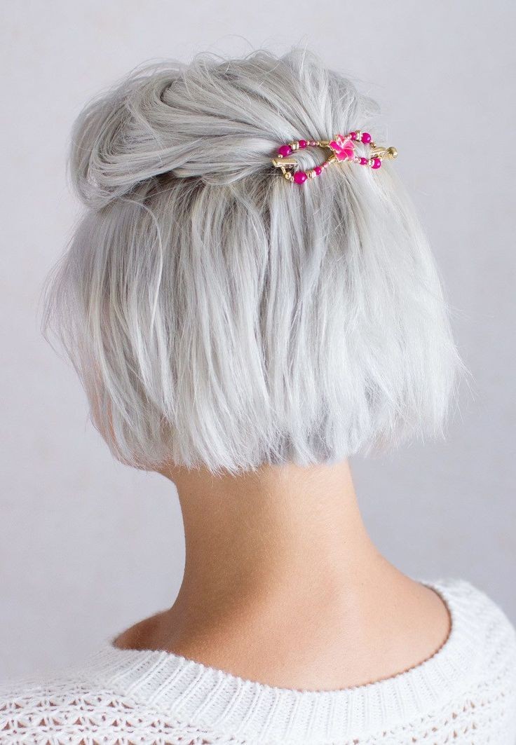 Half-Up Half-Down Gray Hairstyle: