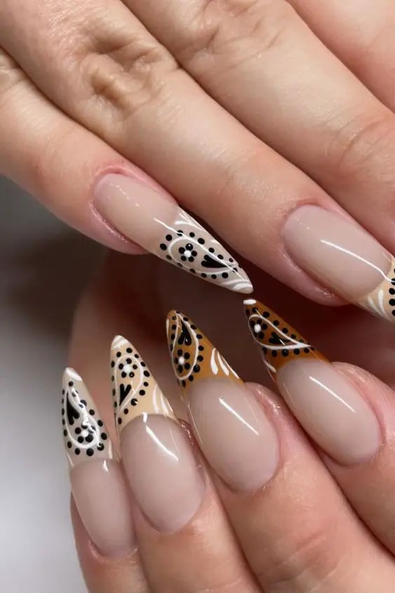 Tribal-Inspired Brown Nails: