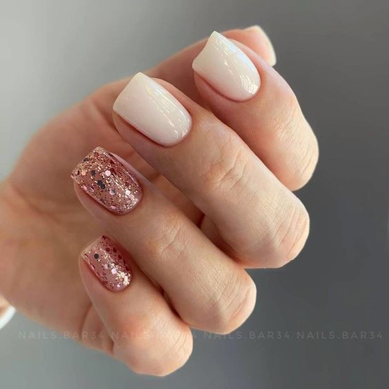 Soft Pinks and Glitter Accent