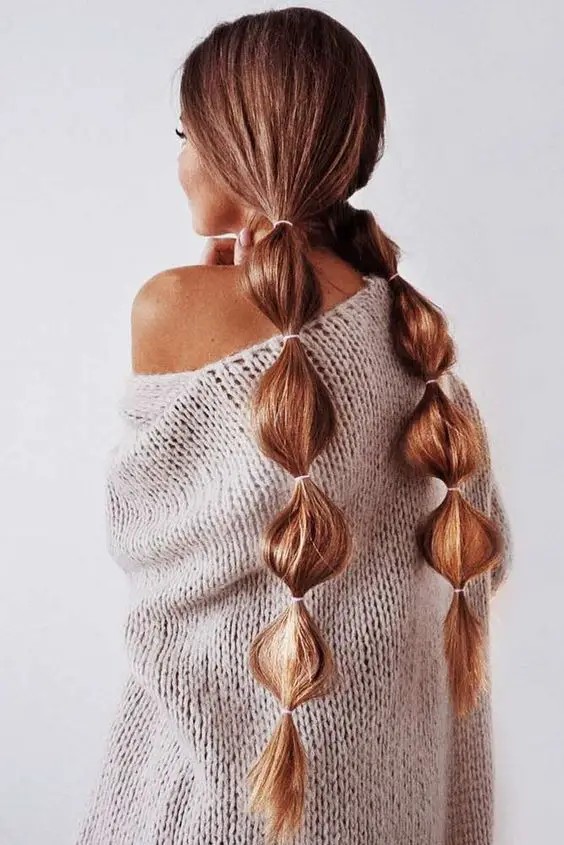 Cozy Chic: The Sweater-Weather Bubble Ponytail