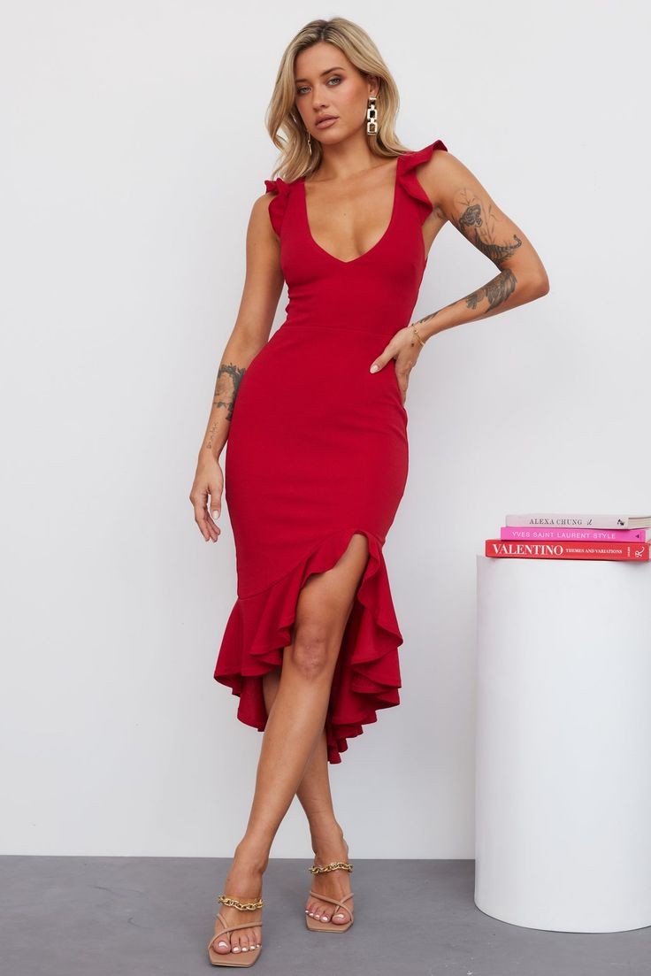 Red Midi Dress