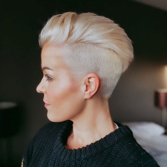 Pixie Cut with Undercut and Side Part