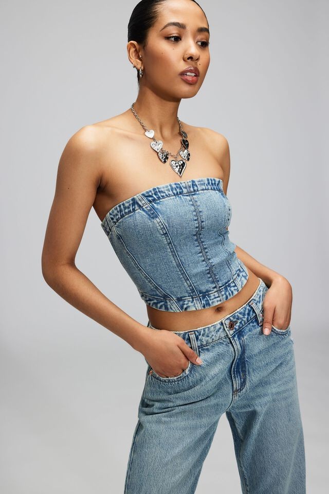 Denim Corset Top