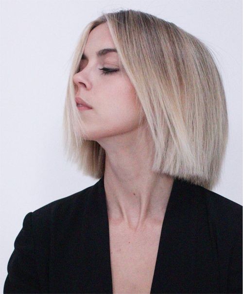 Angular Bob with Straight Hair: