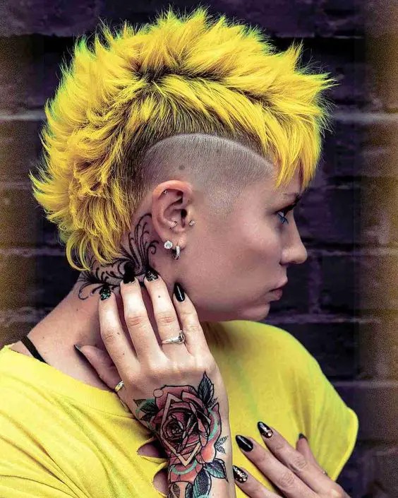 Pixie Mullet with Shaved Sides