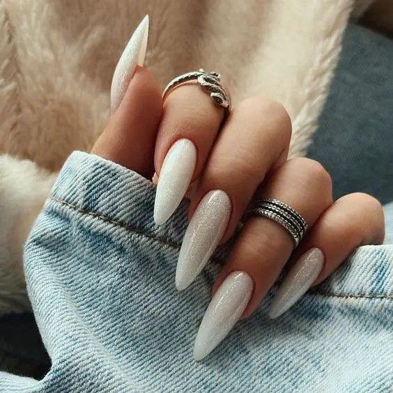 Creamy White Nails