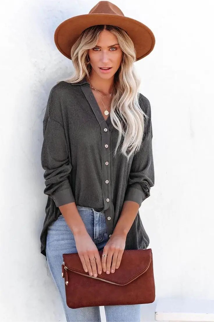 Charcoal Pinstripe Button-Up