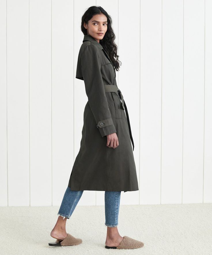 Classic Trench Coat and Jeans