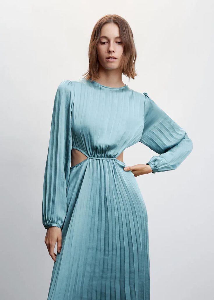 Satin Pleated Dress