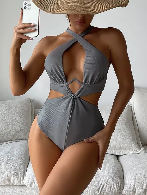 Sleek Gray Swimwear