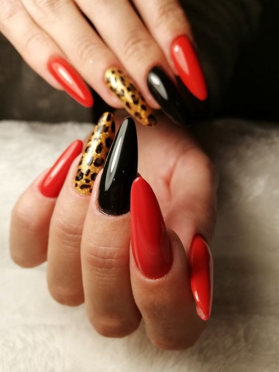 Red and Black Animal Print: