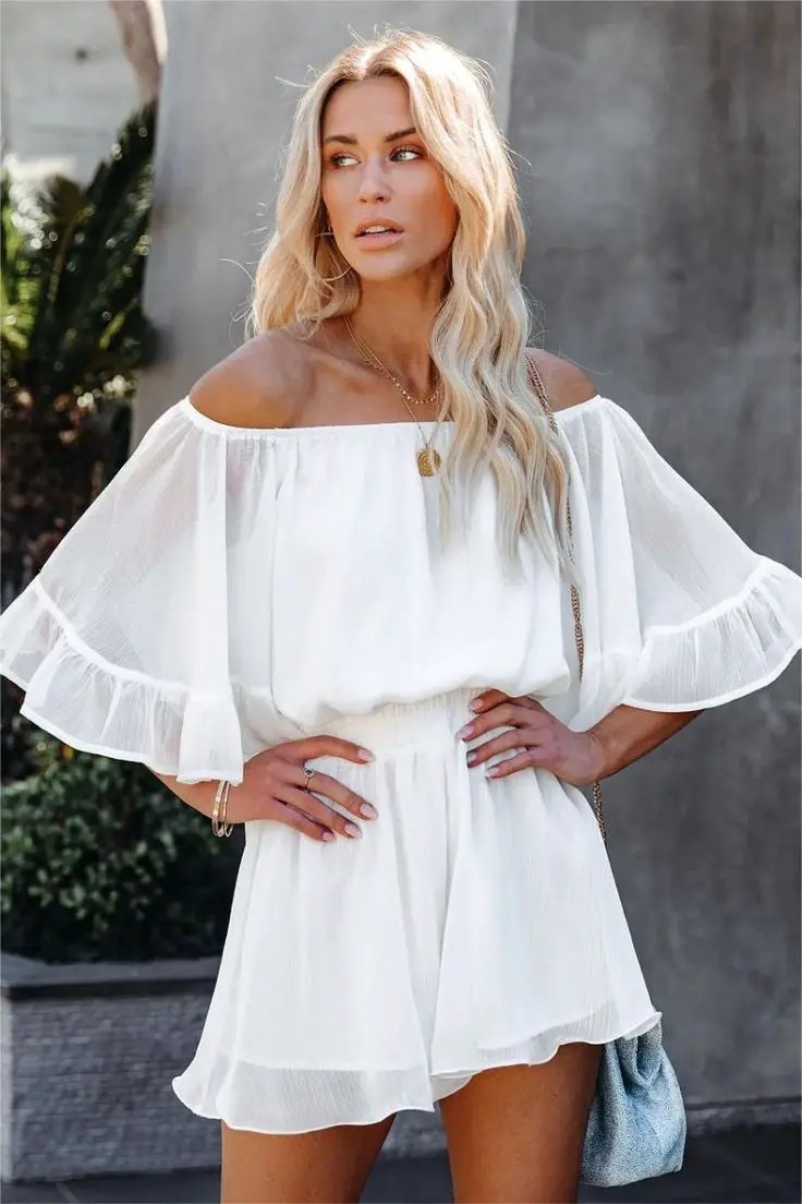 Off-Shoulder White Dress