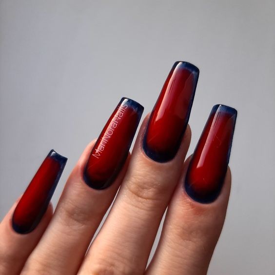 Red Gradient Nails: