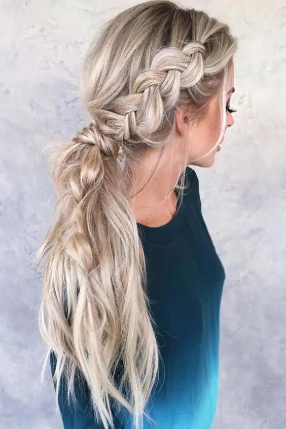 Side Ponytail with Accent Braid: