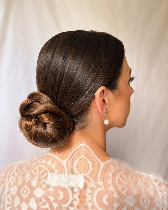 Sleek and Braided Low Bun