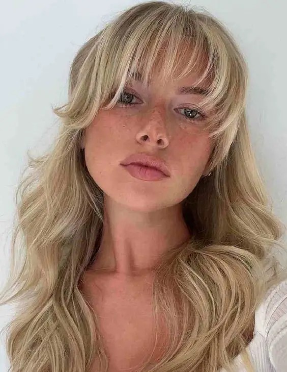 Wispy Bangs with Cascading Waves