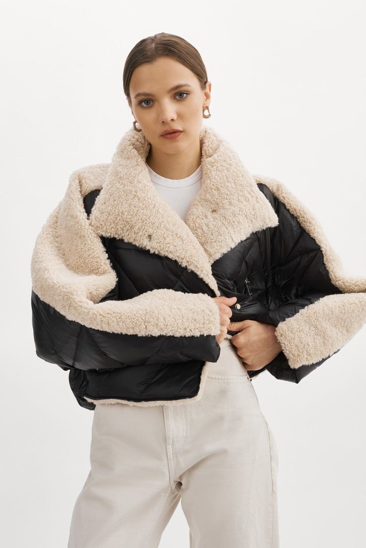 Puffer Jacket with Faux Fur Collar