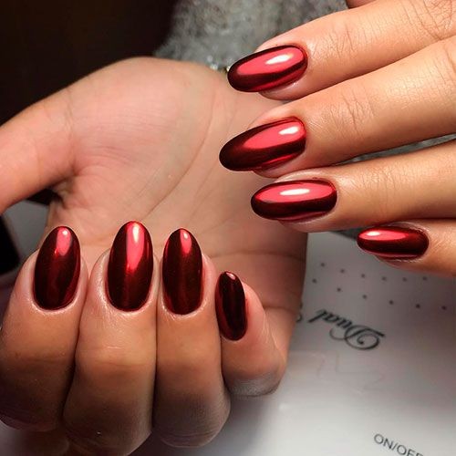 Red Chrome Nails: