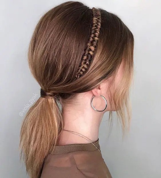 Braided Headband Ponytail