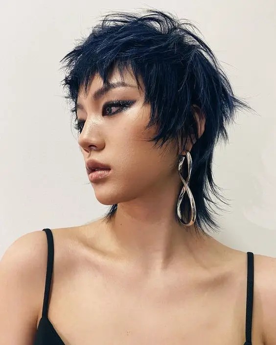 Short and Chic: Blue Wolf Cut for a Modern Look