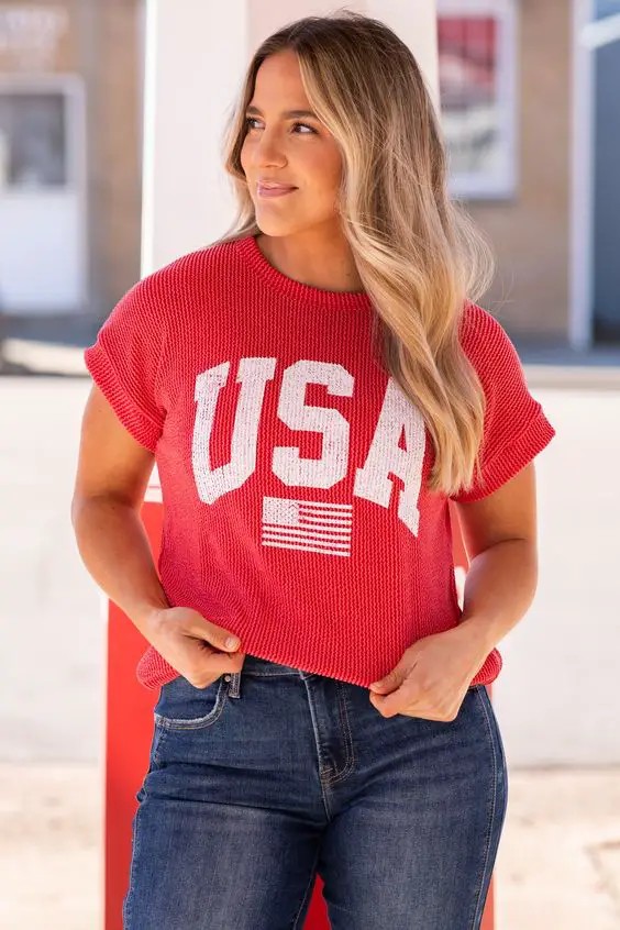 Knitted USA Sweater