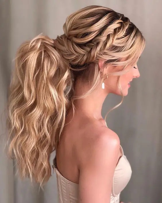 Fishtail Braid with Curls