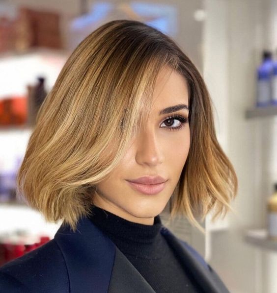 Side-Swept Bangs with Textured Bob