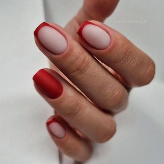 Velvet Red French Manicure