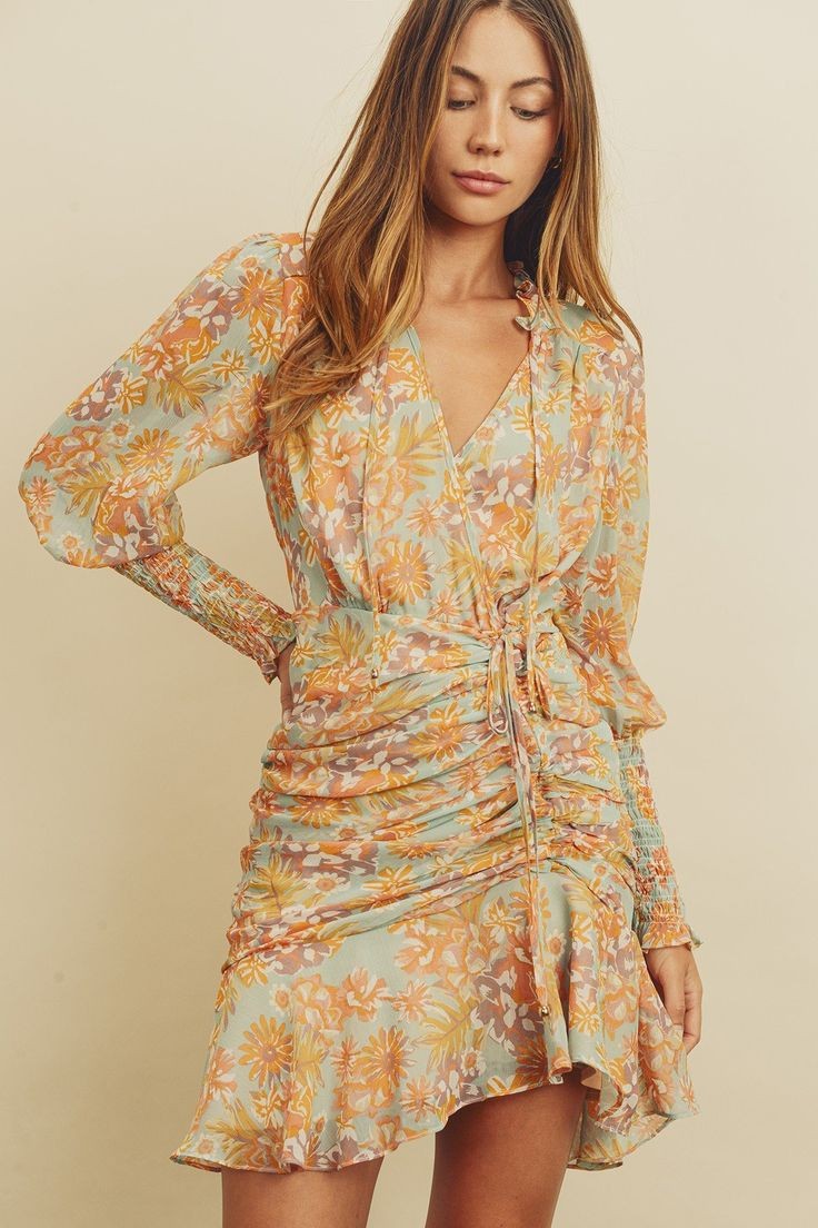 Wrap Front Floral Dress