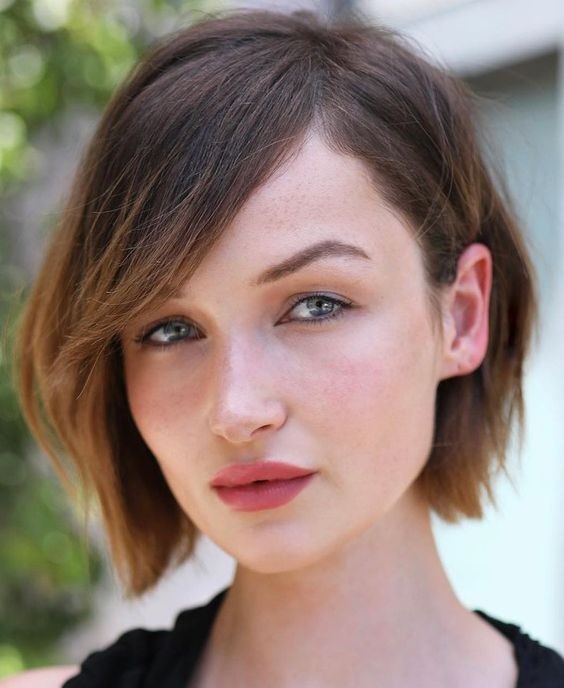 Asymmetrical Bob with Side-Swept Bangs