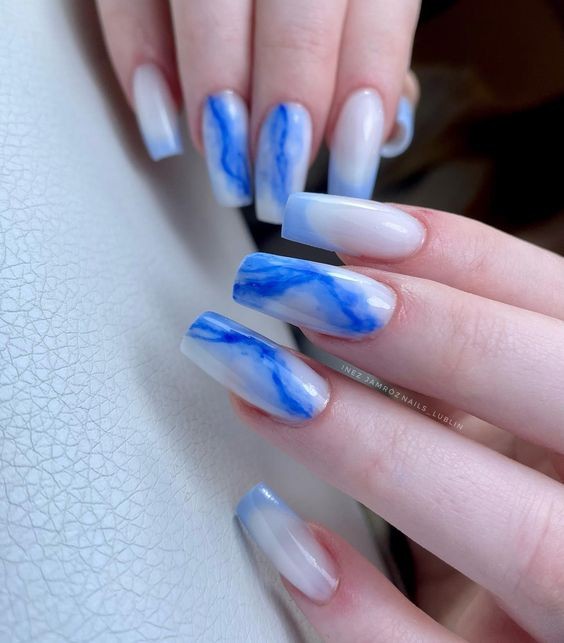 Frosty Marble Nails