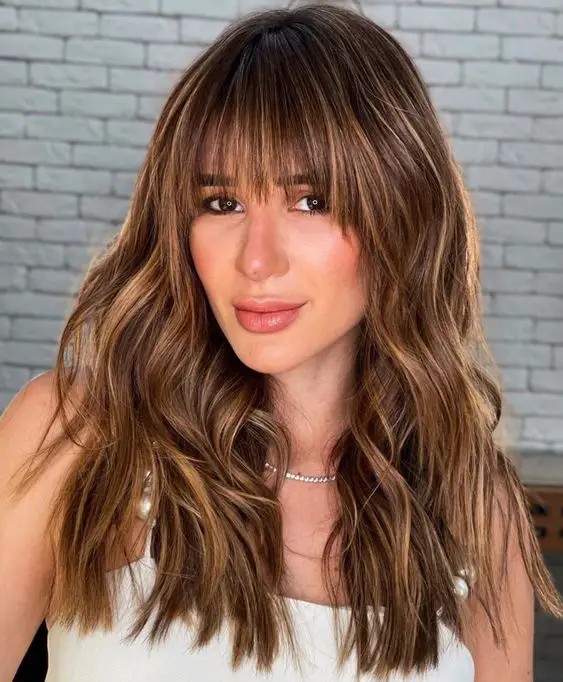 Choppy Bangs with Medium Length Hair: