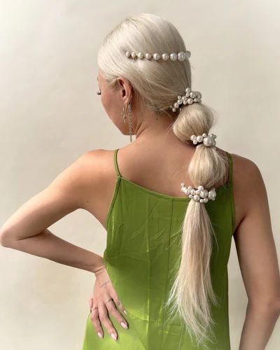 Playful Ponytail with Floral Accents